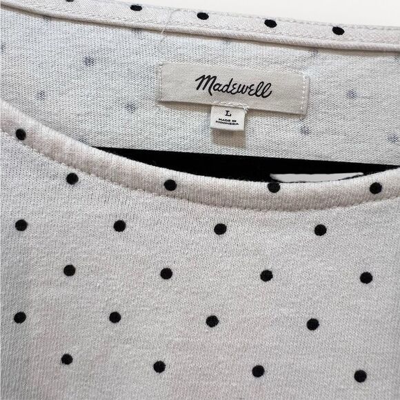 Madewell women’s Cap-Sleeve Boxy Tee in Polka Dot.  Size large. - Picture 4 of 6